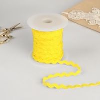 Ткань Тесьма отделочная «Вьюнчик», 5 мм, цвет жёлтый производства Китай состав Полиэстер 100%