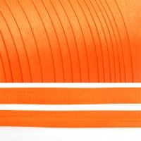 Ткань Косая бейка атласная, 15 мм,  Оранжевый F157 производства Китай состав Полиэстер 100%